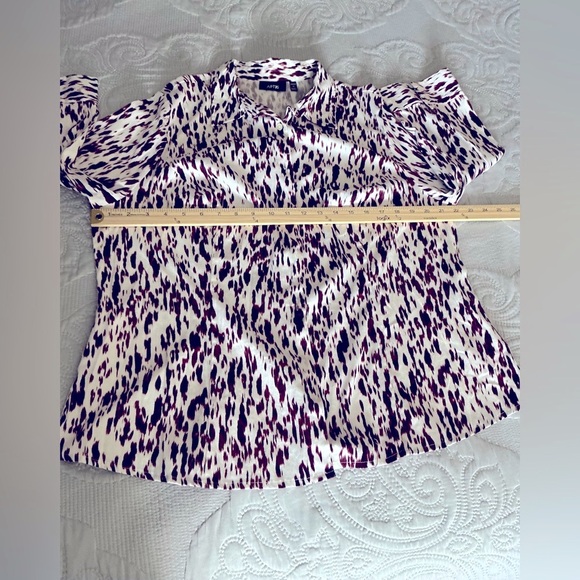 Apt. 9 Black and White 3/4 Sleeve Button Down Shirt - Picture 9 of 10